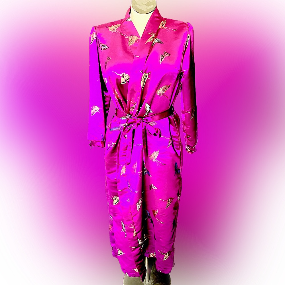 Pink robe with butterflies